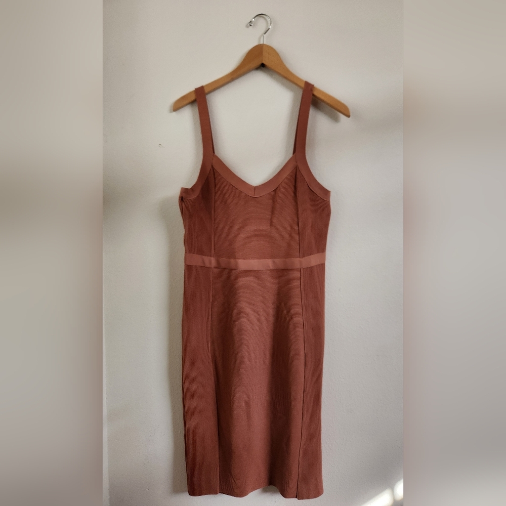 Bardot Katy Knit Dress Bodycon Stretch Chestnut Brown‎ Tan Size 12 NWT